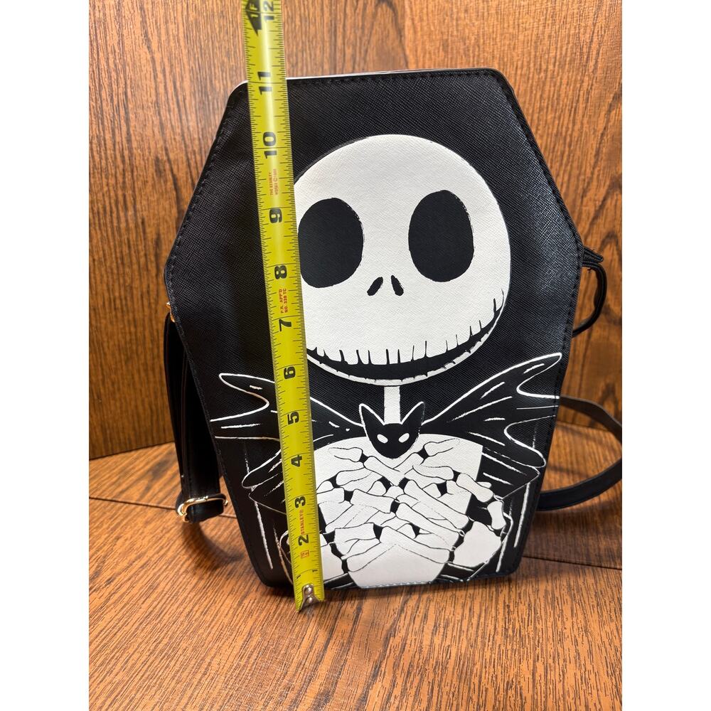 Black Jack Skellington Coffin Shape Crossbody Bag Nightmare Before Christmas - Picture 3 of 10